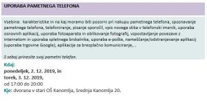 Pametni telefon URNIK
